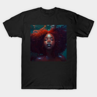 Black Mermaid Under the Sea T-Shirt